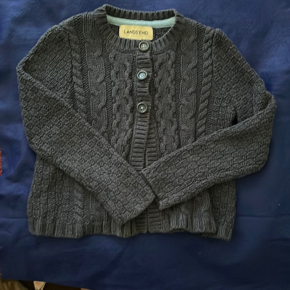 Lands End Size medium(5-6) three button sweater